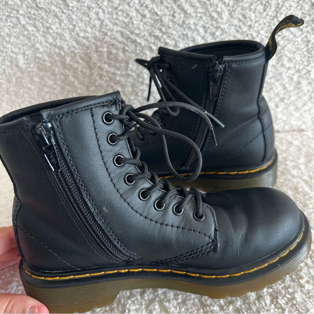 Dr Martens Kids Junior 1460 Softly T Leather Lace Up Black Combat Boots Size 13 - Picture 8 of 12